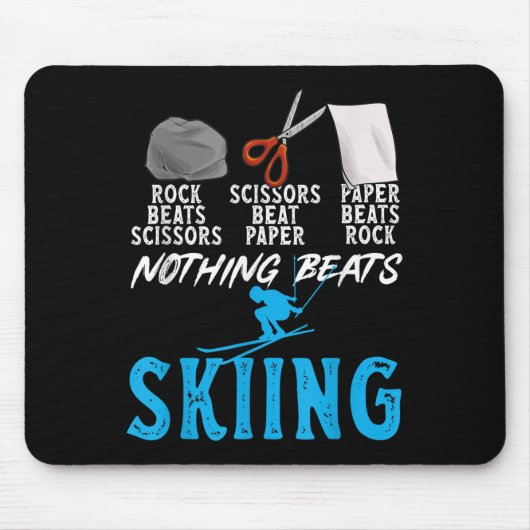 Rock Paper Scissors Nothing Beats Skiing _1 Mousepad (Vorne)