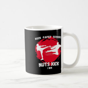 Rock Paper Scissors Nuts Kick Win Funny Taekwondo Kaffeetasse