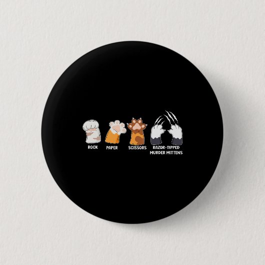 Rock Paper Scissors Razor Tipped Murder Mittens Fu Button (Vorderseite)