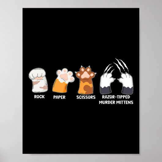 Rock Paper Scissors Razor Tipped Murder Mittens Fu Poster (Vorne)