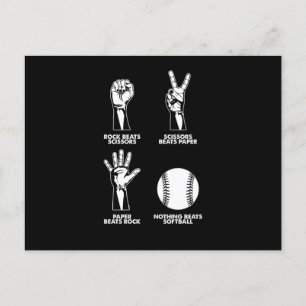 Rock Paper Scissors Softball Pitcher Catcher Gift Postkarte