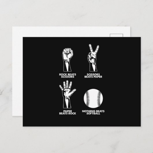 Rock Paper Scissors Softball Pitcher Catcher Gift Postkarte (Vorne/Hinten)