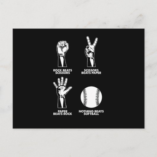 Rock Paper Scissors Softball Pitcher Catcher Gift Postkarte (Vorderseite)