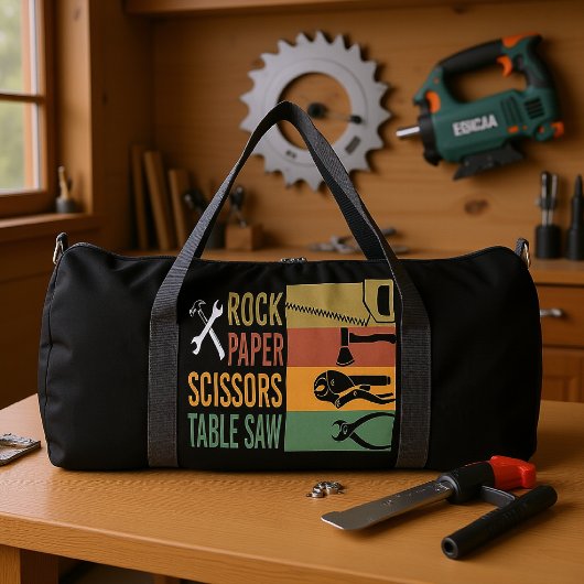 Rock Paper Scissors Table Saw Duffle Bag