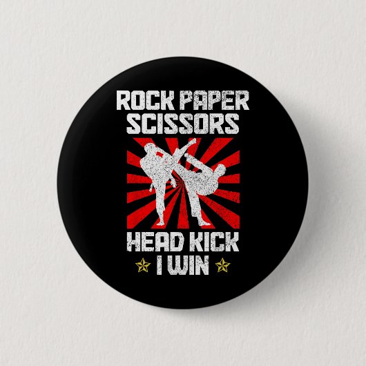 Rock Paper Scissors Taekwondo Karate Button (Vorderseite)