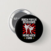Rock Paper Scissors Taekwondo Karate Button (Vorne & Hinten)