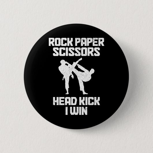 Rock Paper Scissors Taekwondo Karate Button (Vorderseite)