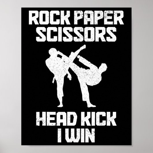 Rock Paper Scissors Taekwondo Karate Poster (Vorne)