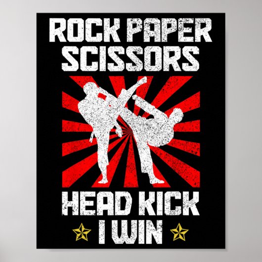 Rock Paper Scissors Taekwondo Karate Poster (Vorne)
