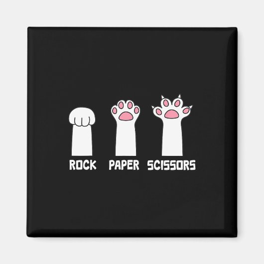 Rock Paper Scissy Cat Paws Game Niedlich Paw Funny Magnet (Vorne)