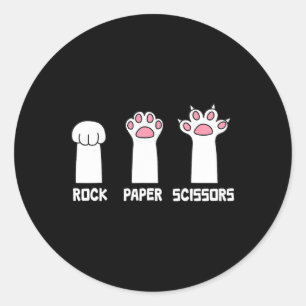 Rock Paper Scissy Cat Paws Game Niedlich Paw Funny Runder Aufkleber