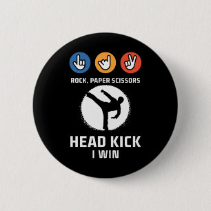 Rock Paper Scissy Headkick Win Funny Taekwondo K Button