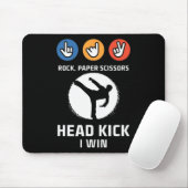 Rock Paper Scissy Headkick Win Funny Taekwondo K Mousepad (Mit Mouse)
