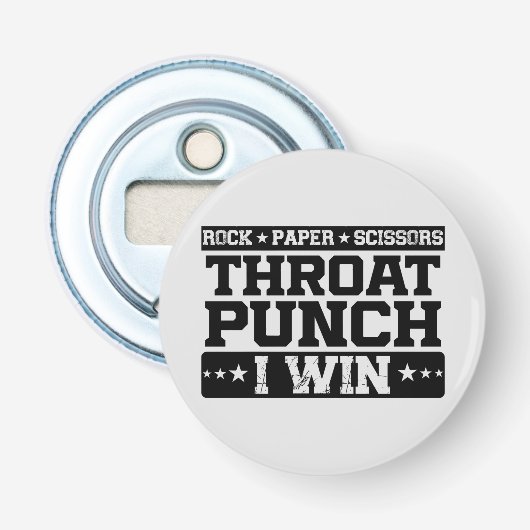 Rock Paper Scissy Throat Punch I Win, Funny Flaschenöffner (Vorderseite)