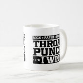 Rock Paper Scissy Throat Punch I Win, Funny Kaffeetasse (VorderseiteRechts)