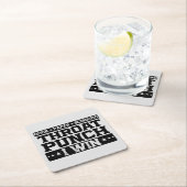 Rock Paper Scissy Throat Punch I Win, Funny Rechteckiger Pappuntersetzer (Vor Ort)