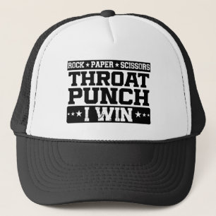Rock Paper Scissy Throat Punch I Win, Funny Truckerkappe