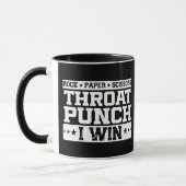 Rock Paper Scissy Throat Punch I Win Spaß Quote Tasse (Links)