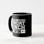 Rock Paper Scissy Throat Punch I Win Spaß Quote Tasse (Vorderseite Links)