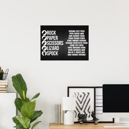 Rock, Papier, Schere, Lizard, Spock Poster (Heimbüro)