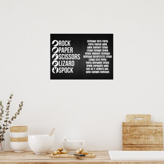 Rock, Papier, Schere, Lizard, Spock Poster (Küche)