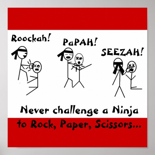 Rock, Papier, Schere NINJA! Poster (Vorne)