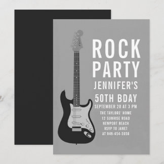 Rock Party Gitarre BW Erwachsene Moderner Spaß Geb Einladung
