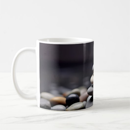 Rock Pebble Sand Tranquil Friedlich Kaffeetasse (Links)