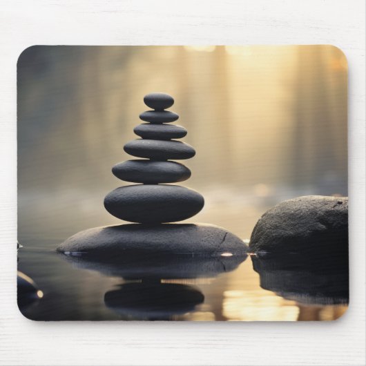 Rock Pebble Sand Tranquil Friedlich Mousepad (Vorne)