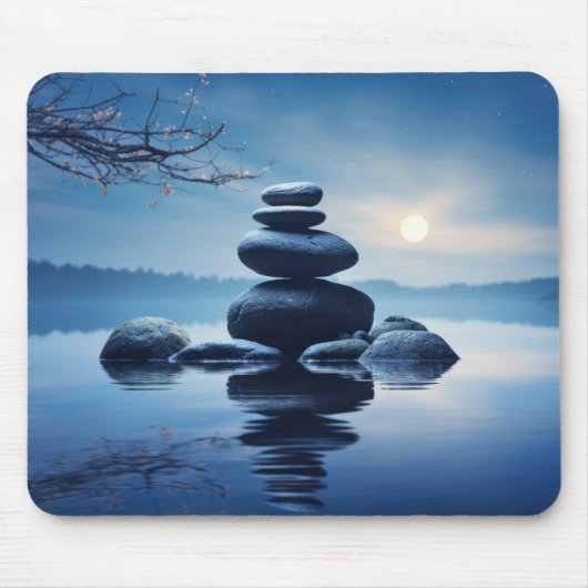 Rock Pebble Sand Tranquil Friedlich Mousepad (Vorne)