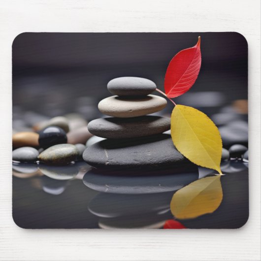 Rock Pebble Sand Tranquil Friedlich Mousepad (Vorne)