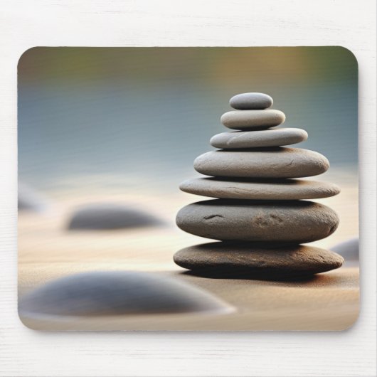 Rock Pebble Sand Tranquil Friedlich Mousepad (Vorne)