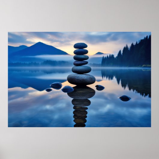 Rock Pebble Sand Tranquil Friedlich Poster (Vorne)