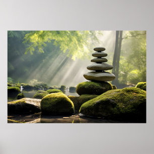 Rock Pebble Sand Tranquil Friedlich Poster