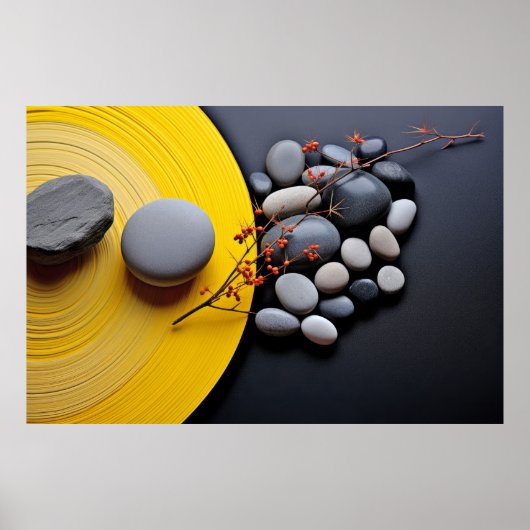 Rock Pebble Sand Tranquil Friedlich Poster (Vorne)