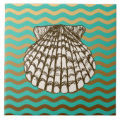 Rock Pool Nautic Clam Muschel Design Fliese (Vorderseite)