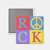 Rock Pop Art Design Magnet (Vorderseite/Rückseite)