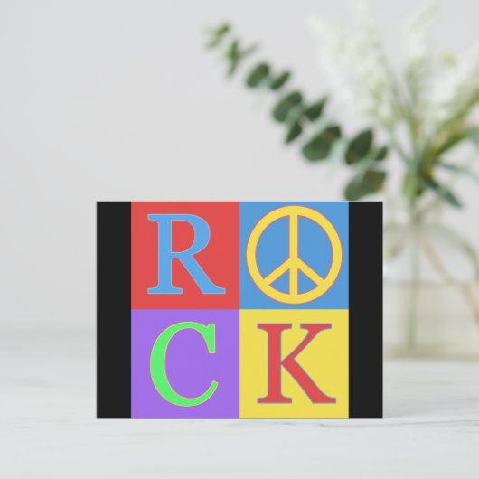 Rock Pop Art Design Postkarte (Stehend Vorderseite)