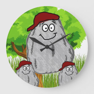 Rock Potato Red Cap Clock Große Wanduhr