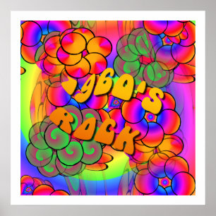 Rock Psychedelic Blume Power Poster der 1960er Jah