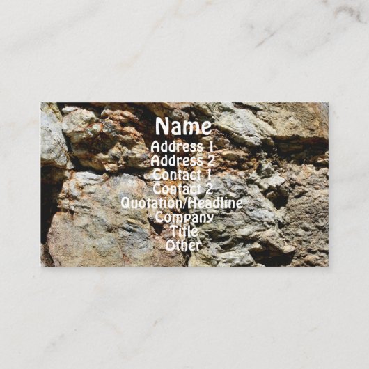 Rock Quarry Wall #5 Nature Profile Business Card Visitenkarte (Vorderseite)