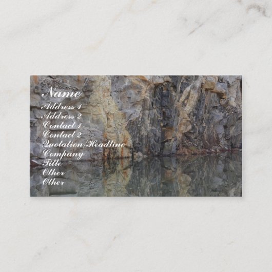 Rock Quarry Wall Reflections Nature Business Card Visitenkarte (Vorderseite)