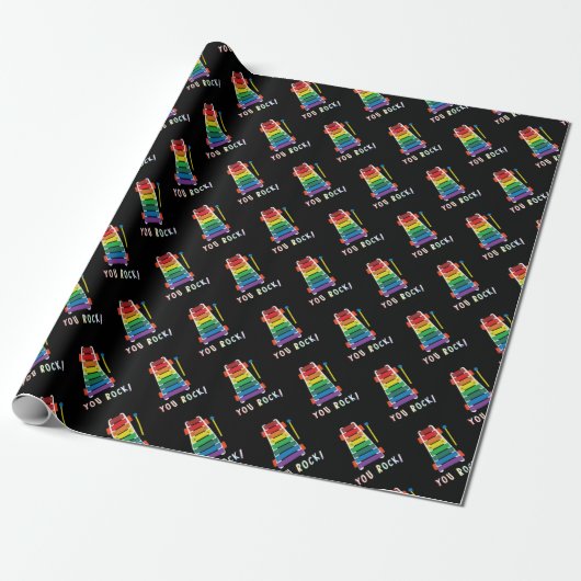 Rock Rainbow Xylophone Wrapping Paper Geschenkpapier (Ungerollt)