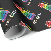 Rock Rainbow Xylophone Wrapping Paper Geschenkpapier (Rolleneckpunkt)