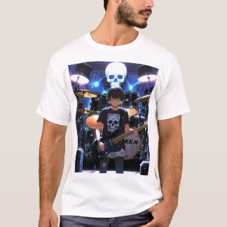 Rock Rebellion: Skull and Crossbones Band T-Shirt
