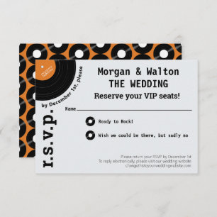 Rock Record Album Concept Style Simple UAWG Orange RSVP Karte