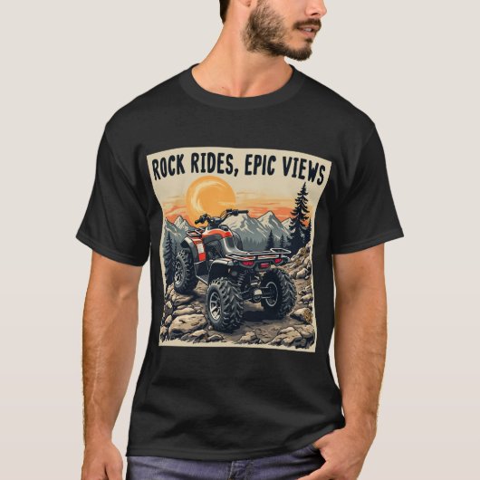 Rock Rides Epic Views - Abenteuer T-Shirt (Vorderseite)