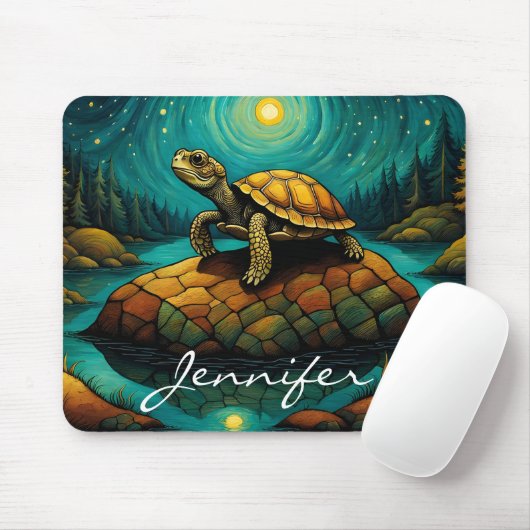 Rock River Nature Turtle Name Mousepad (Mit Mouse)