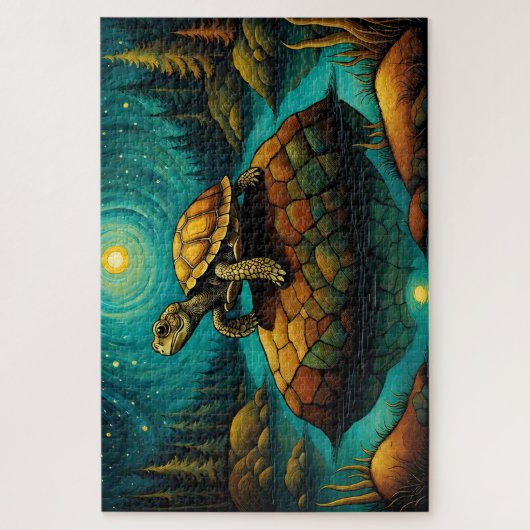 Rock River Nature Turtle Name Puzzle (Vertikal)