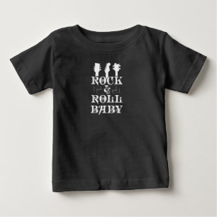 Rock & Roll Baby Guitar Kid Music Band Rocker T-shirt